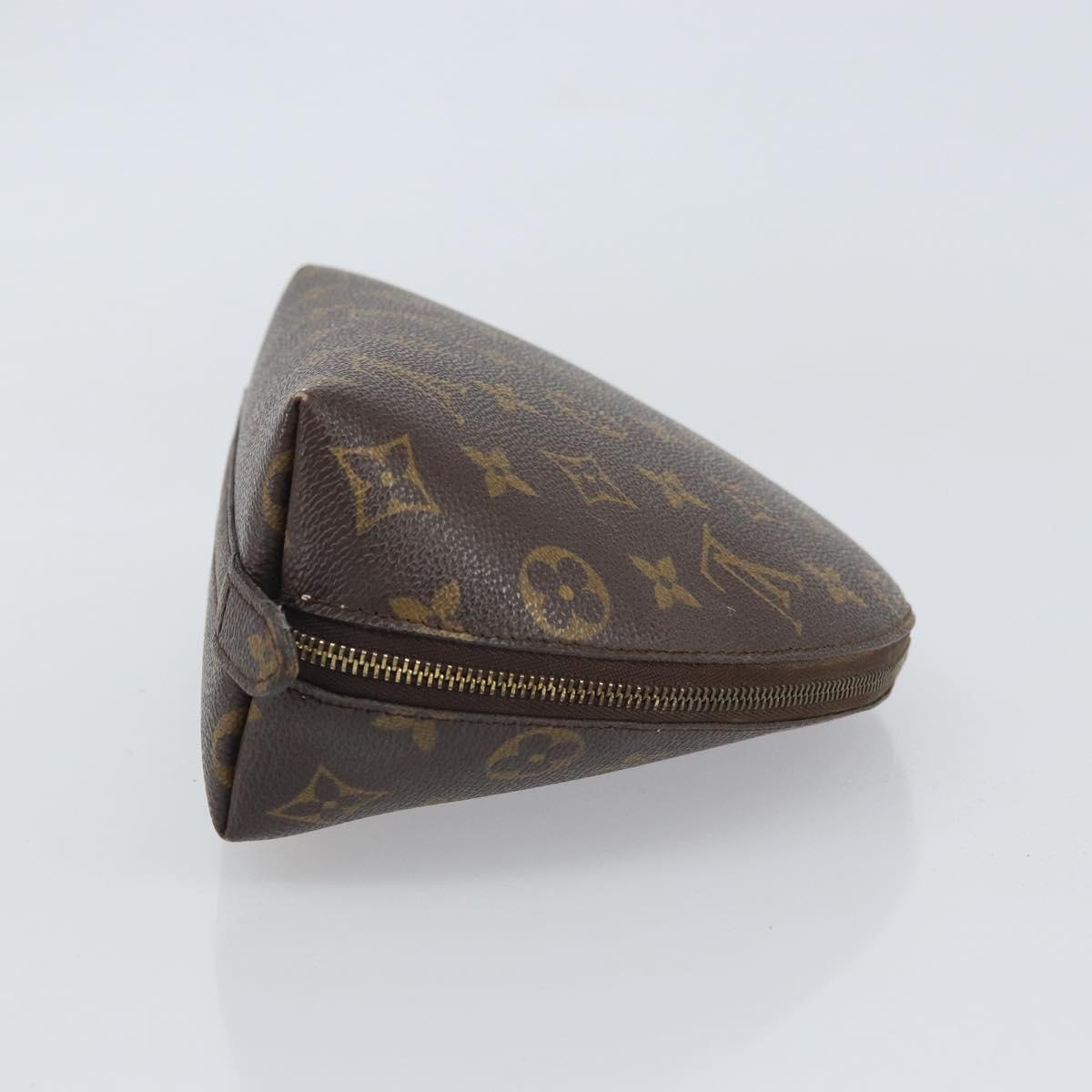 LOUIS VUITTON Monogram Trousse Demi Ronde Cosmetic Pouch M47520 LV Auth 161707
