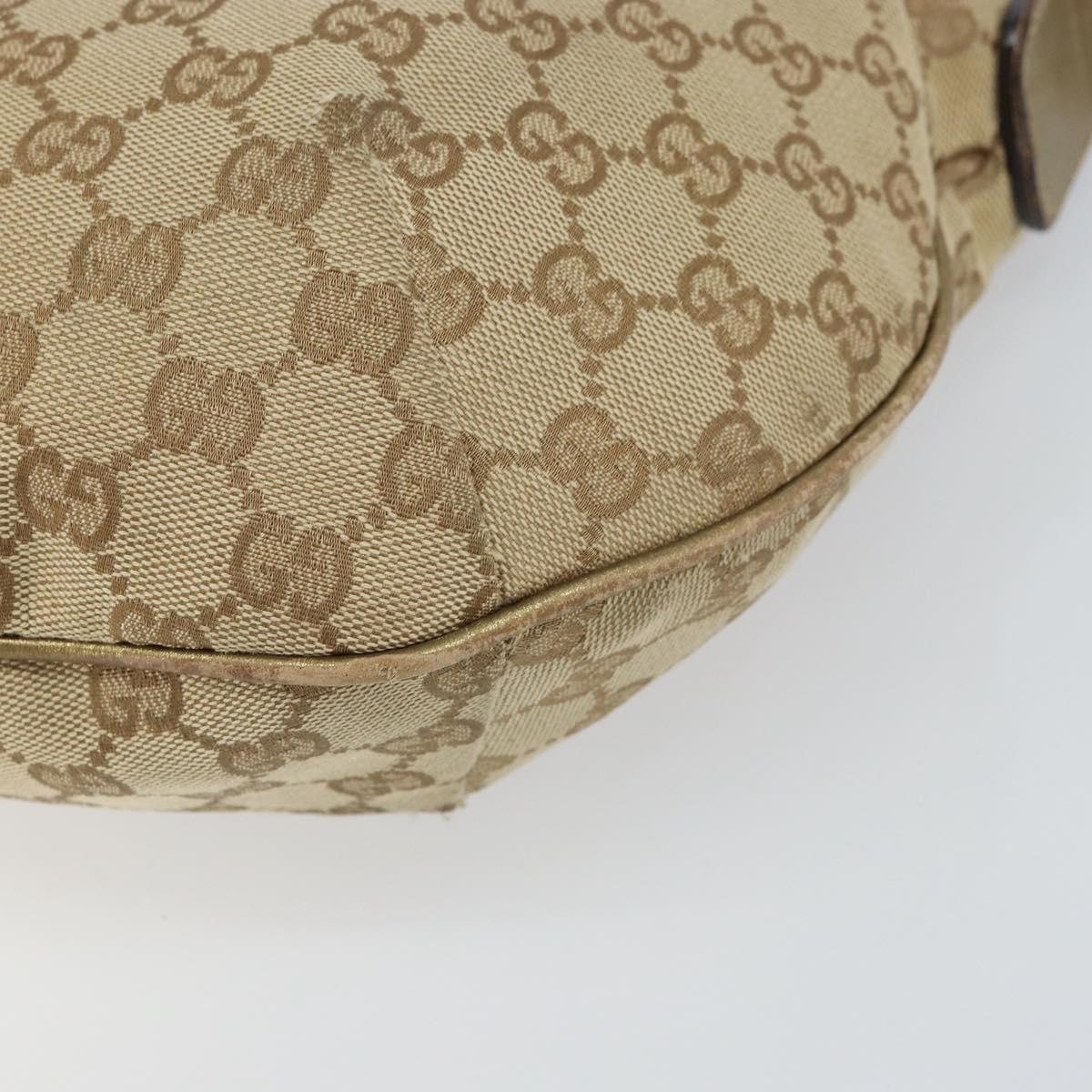 GUCCI GG Canvas Shoulder Bag Beige Gold 181092 Auth 161718