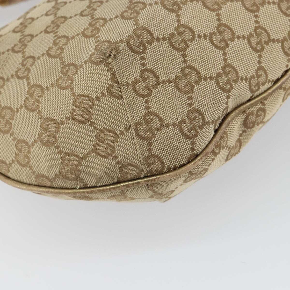 GUCCI GG Canvas Shoulder Bag Beige Gold 181092 Auth 161718