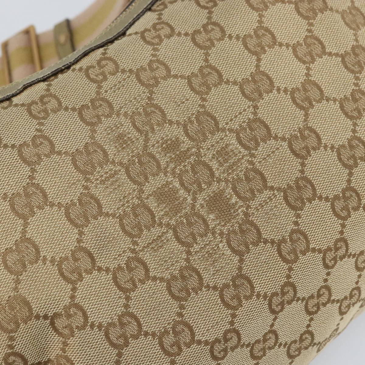 GUCCI GG Canvas Shoulder Bag Beige Gold 181092 Auth 161718