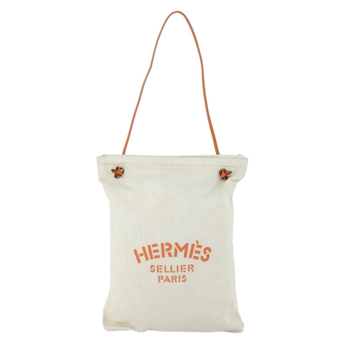 HERMES Aline PM Shoulder Bag Cotton Beige Gold Auth 161728