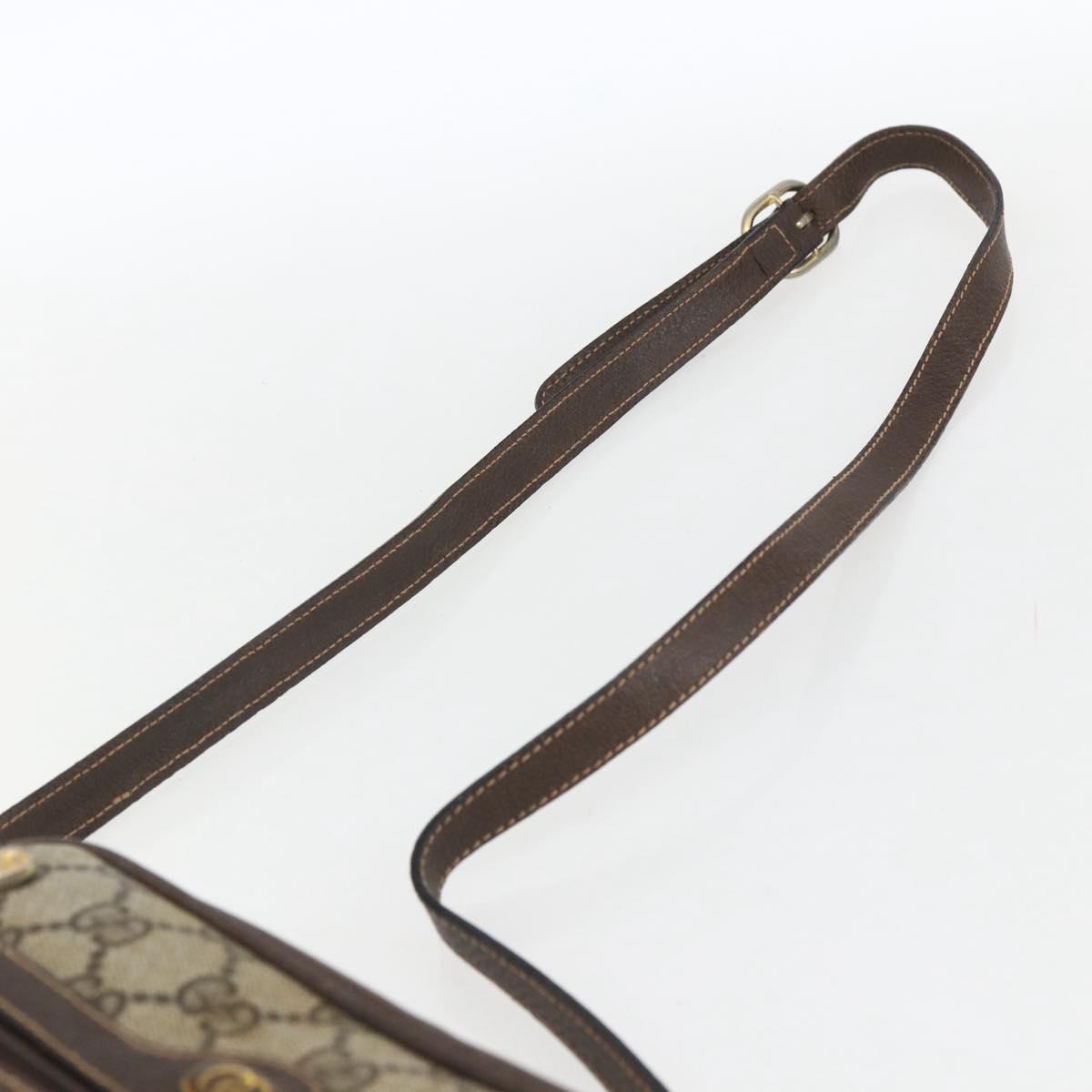 GUCCI GG Supreme Web Sherry Line Shoulder Bag PVC Beige 010 378 Auth 161738