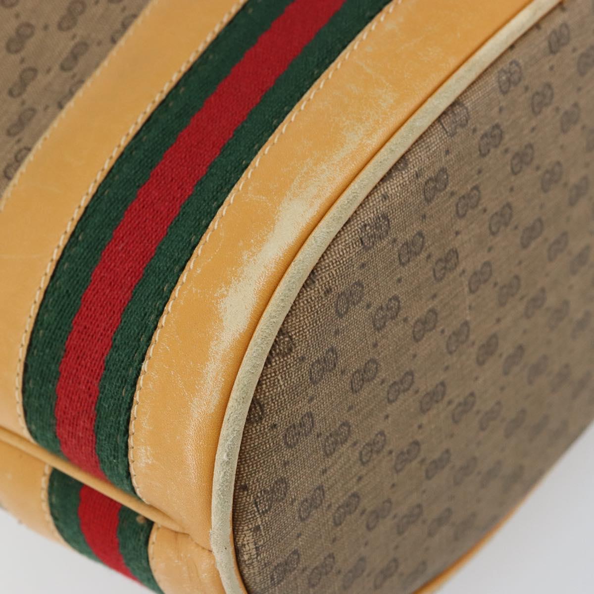 GUCCI Micro GG Supreme Web Sherry Line Bag PVC Beige 001 58 4793 Auth 161752