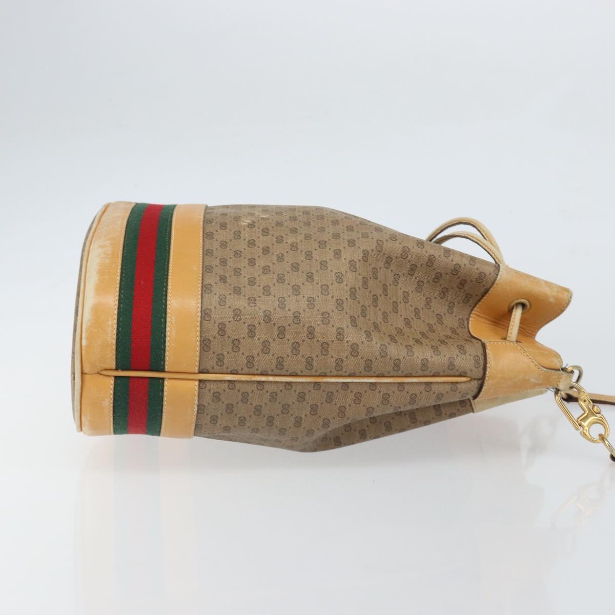 GUCCI Micro GG Supreme Web Sherry Line Bag PVC Beige 001 58 4793 Auth 161752