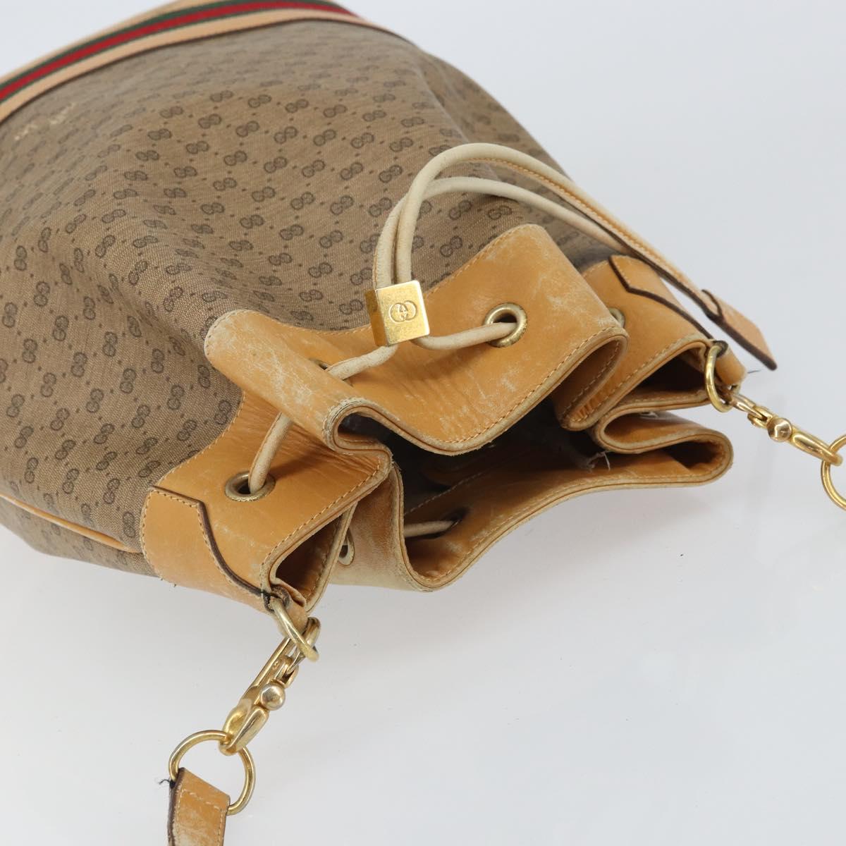 GUCCI Micro GG Supreme Web Sherry Line Bag PVC Beige 001 58 4793 Auth 161752