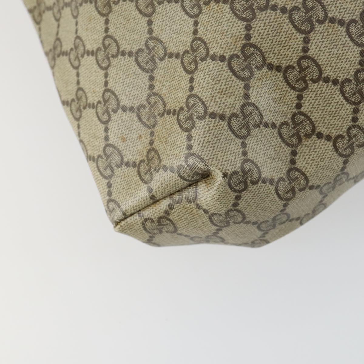 GUCCI GG Supreme Web Sherry Line Tote Bag PVC Beige Gold 39 02 091 Auth 161753