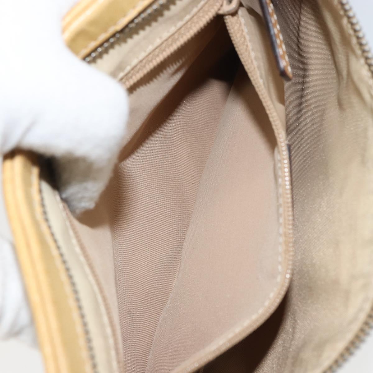 Christian Dior Trotter Canvas Street Chic Shoulder Bag Beige Silver Auth 161759