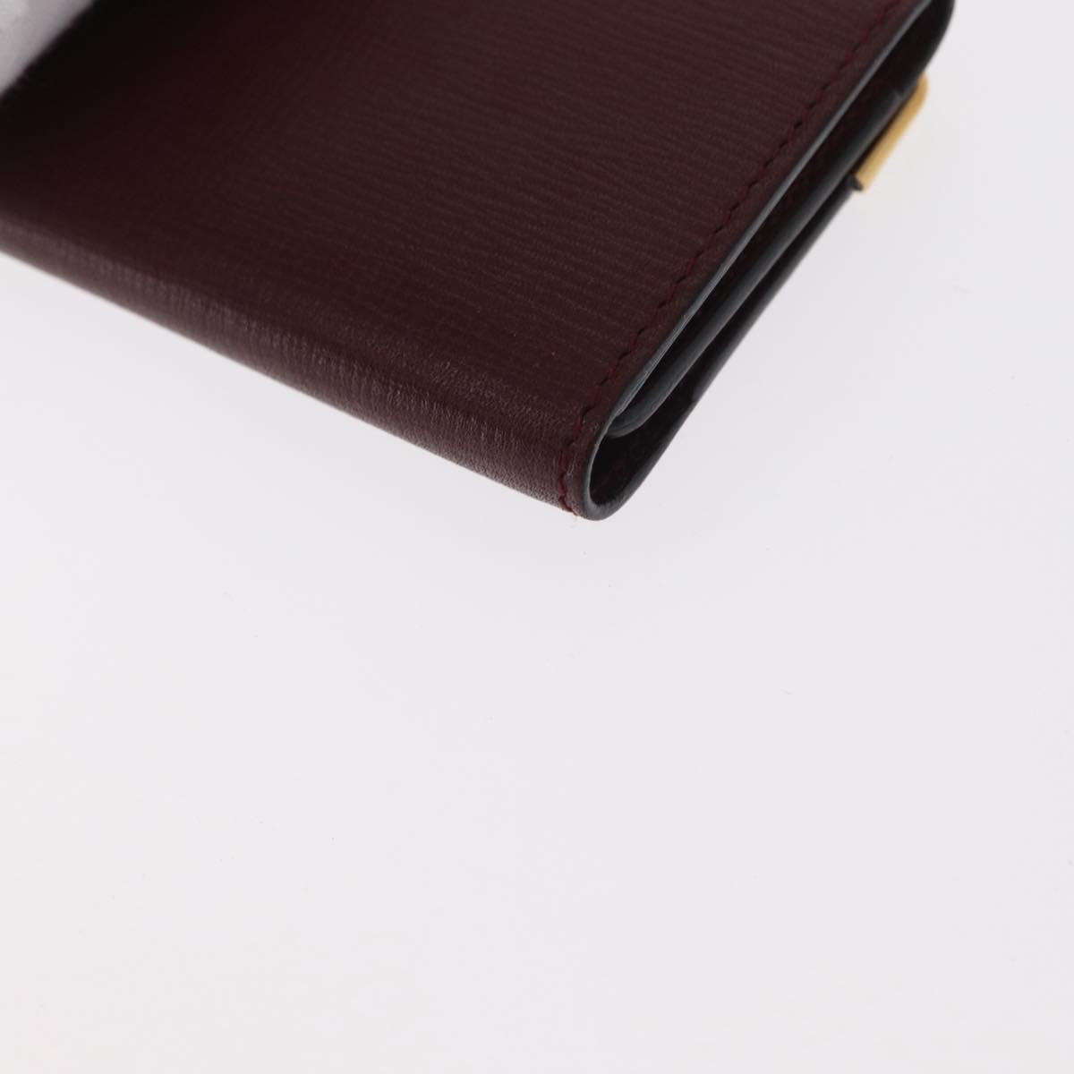 CARTIER Must Line Key Case Leather Bordeaux Gold Auth 161762V
