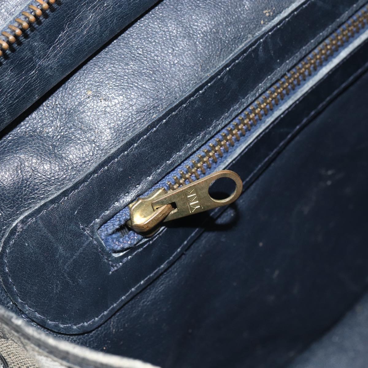 GUCCI GG Supreme Sherry Line Boston Bag PVC Navy Gold Auth 161763
