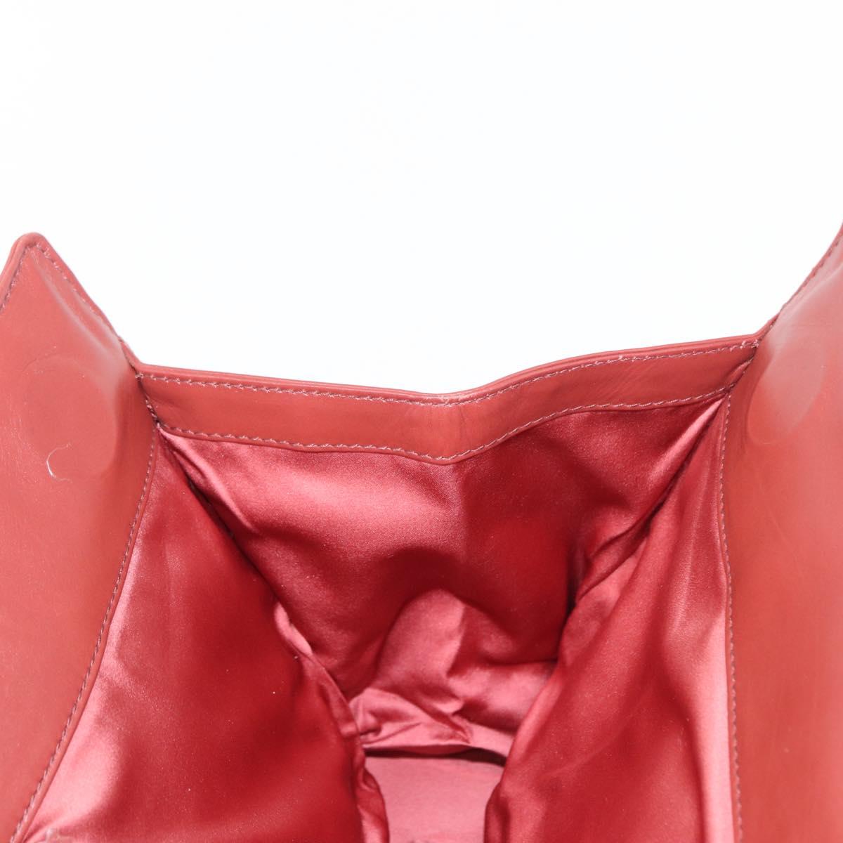 BOTTEGA VENETA Chain Shoulder Bag Leather Red Auth 161765