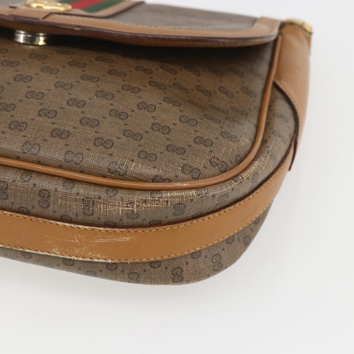 GUCCI Micro GG Supreme Web Sherry Line Bag PVC Beige 001 115 0914 Auth 161766