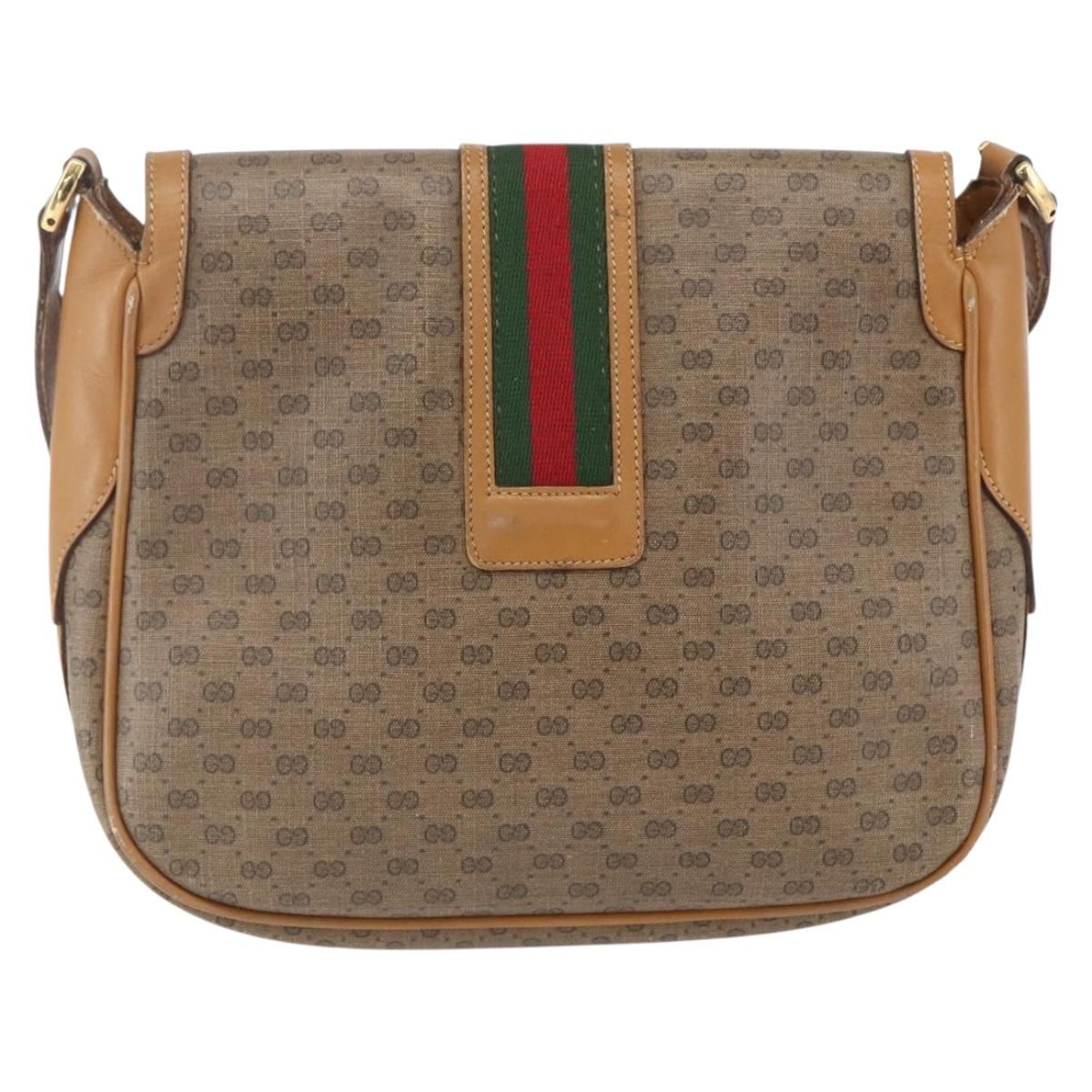 GUCCI Micro GG Supreme Web Sherry Line Bag PVC Beige 001 115 0914 Auth 161766