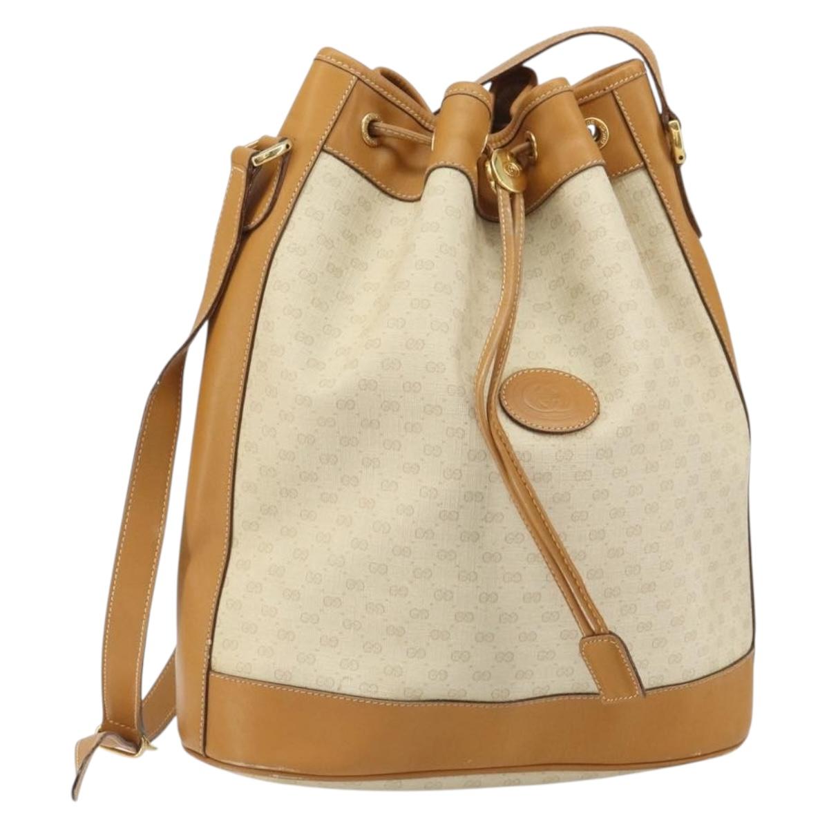 GUCCI Micro GG Supreme Shoulder Bag PVC Beige Gold 001 115 0933 Auth 161767