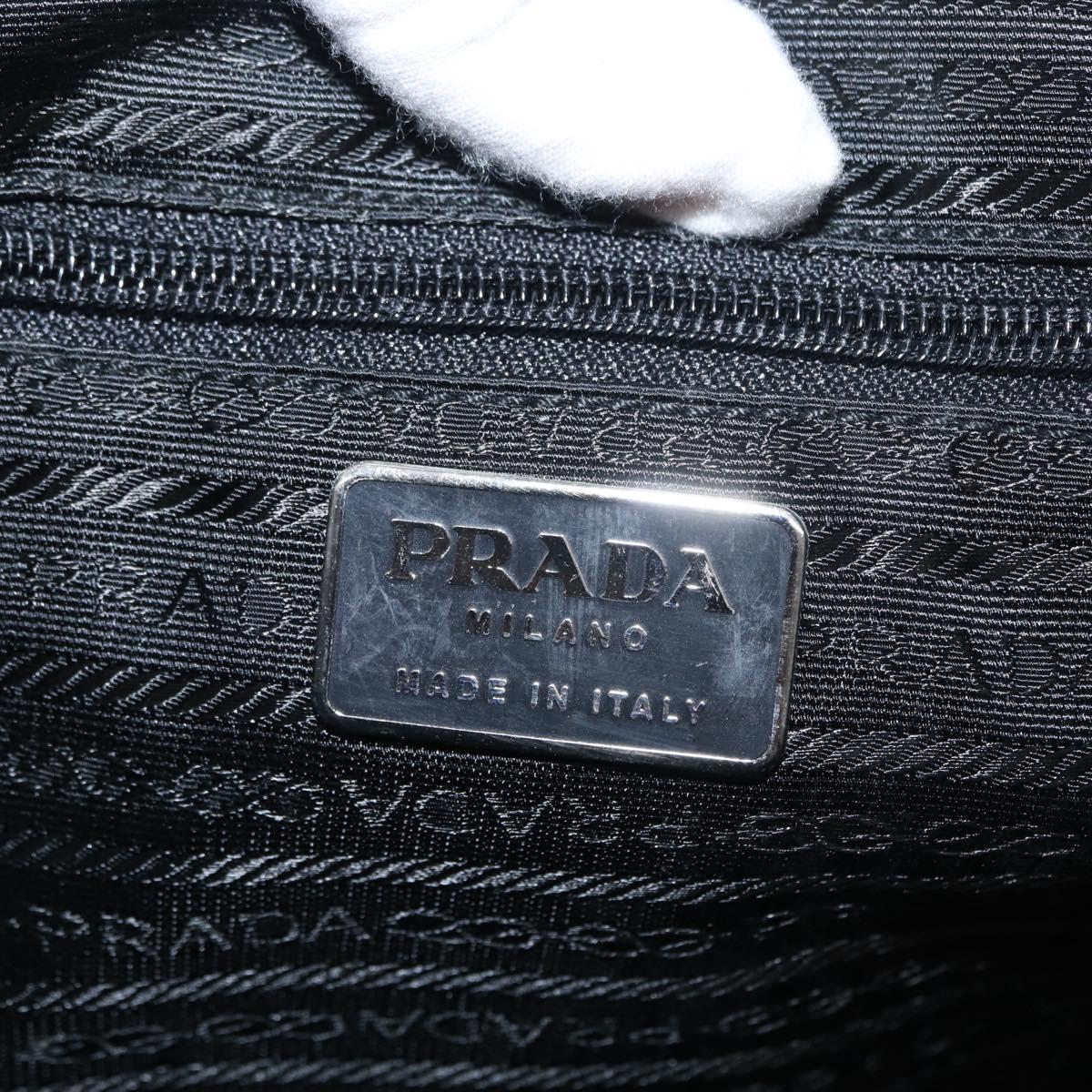 PRADA Tote Bag Nylon Blue Silver Auth 161771