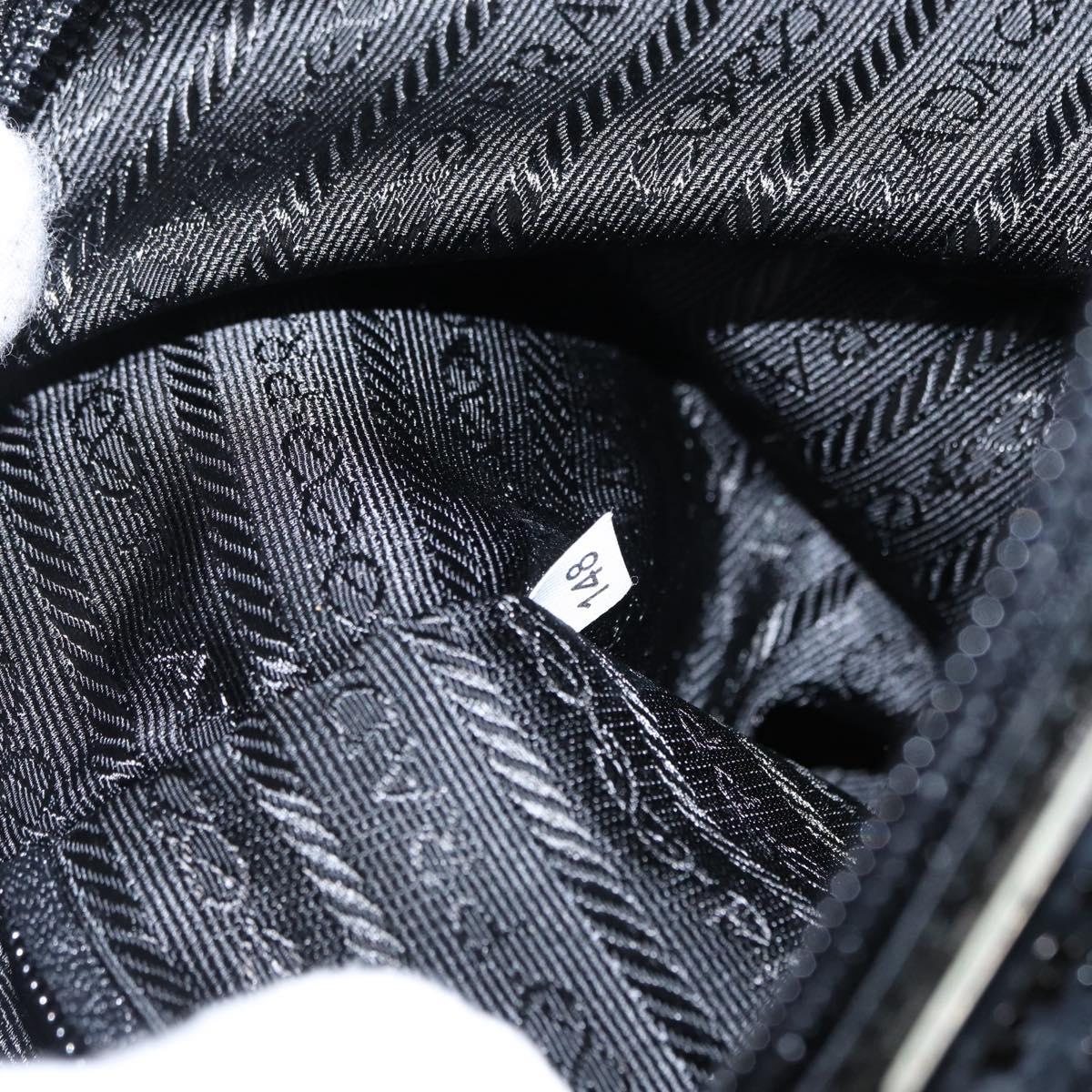 PRADA Tote Bag Nylon Blue Silver Auth 161771
