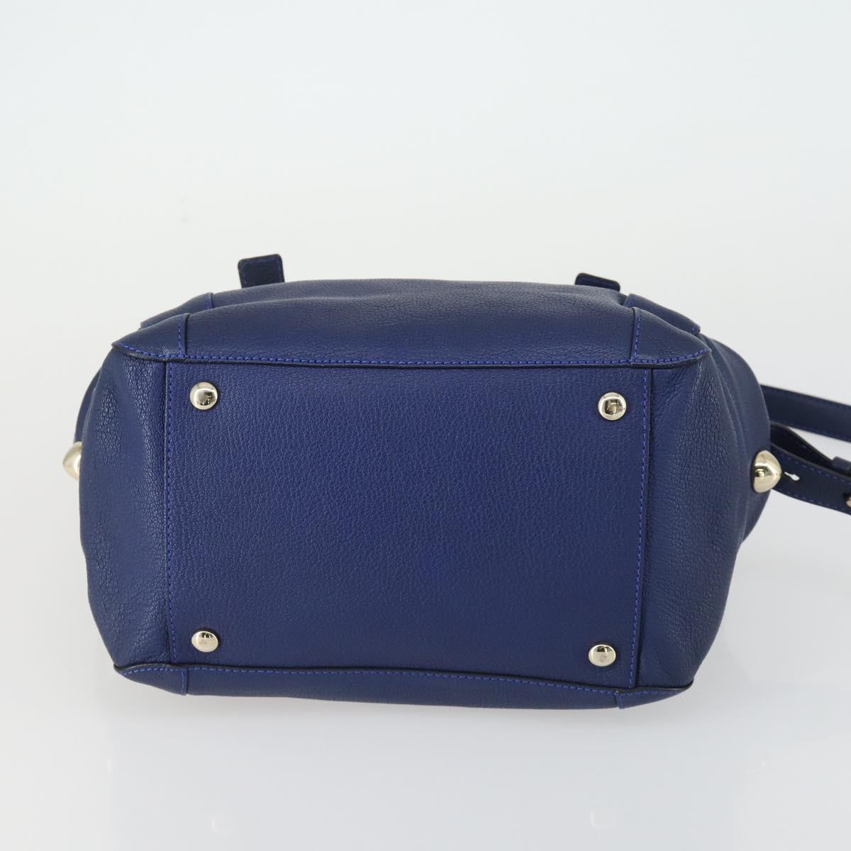 Chloe Bridget Hand Bag Leather 2way Navy Gold Auth 161772