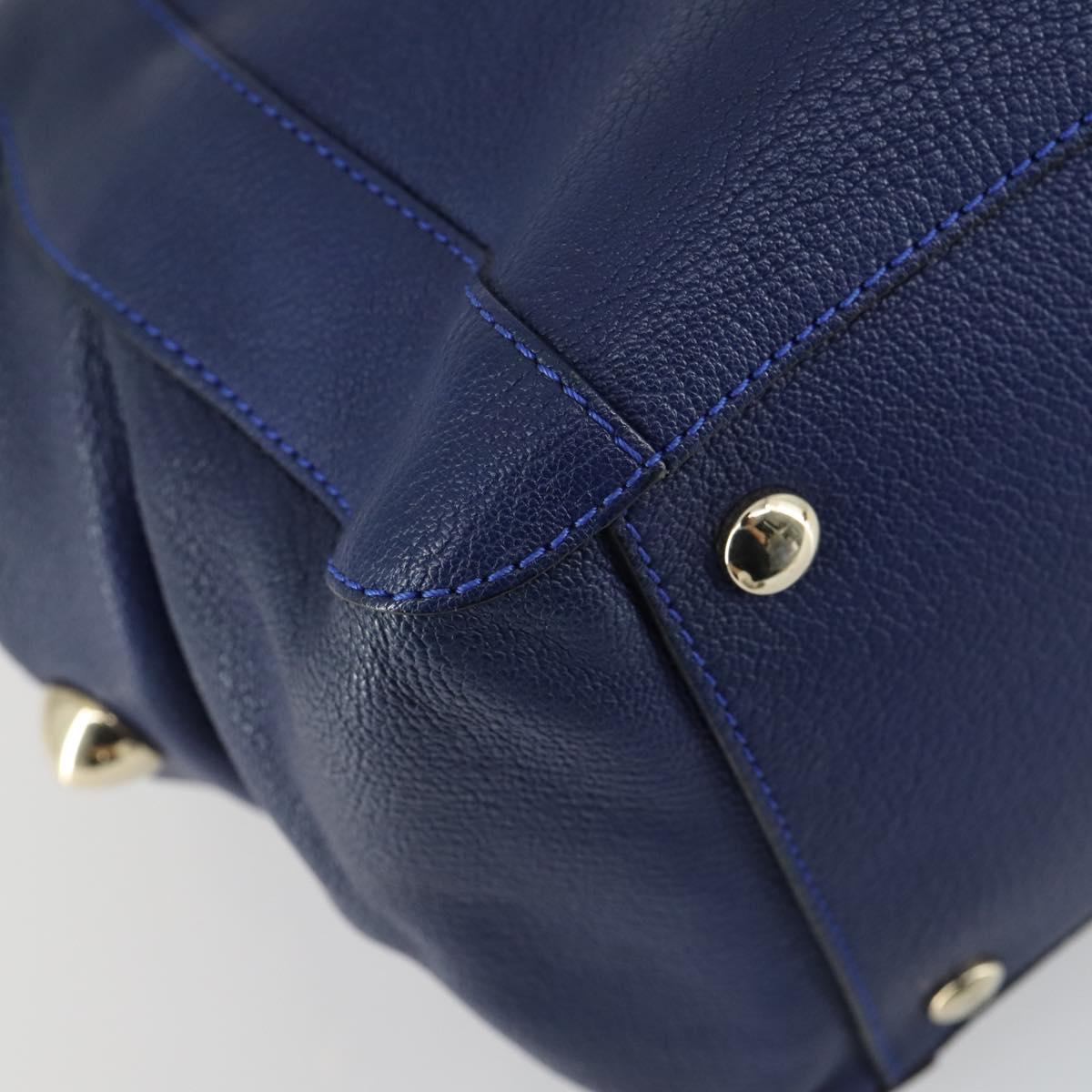 Chloe Bridget Hand Bag Leather 2way Navy Gold Auth 161772