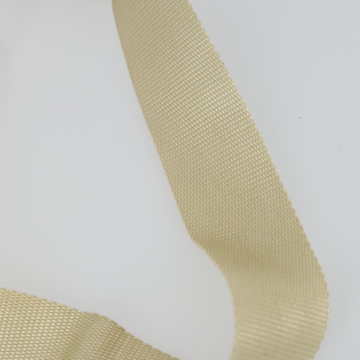 PRADA Shoulder Bag Nylon Ivory Silver Auth 161780