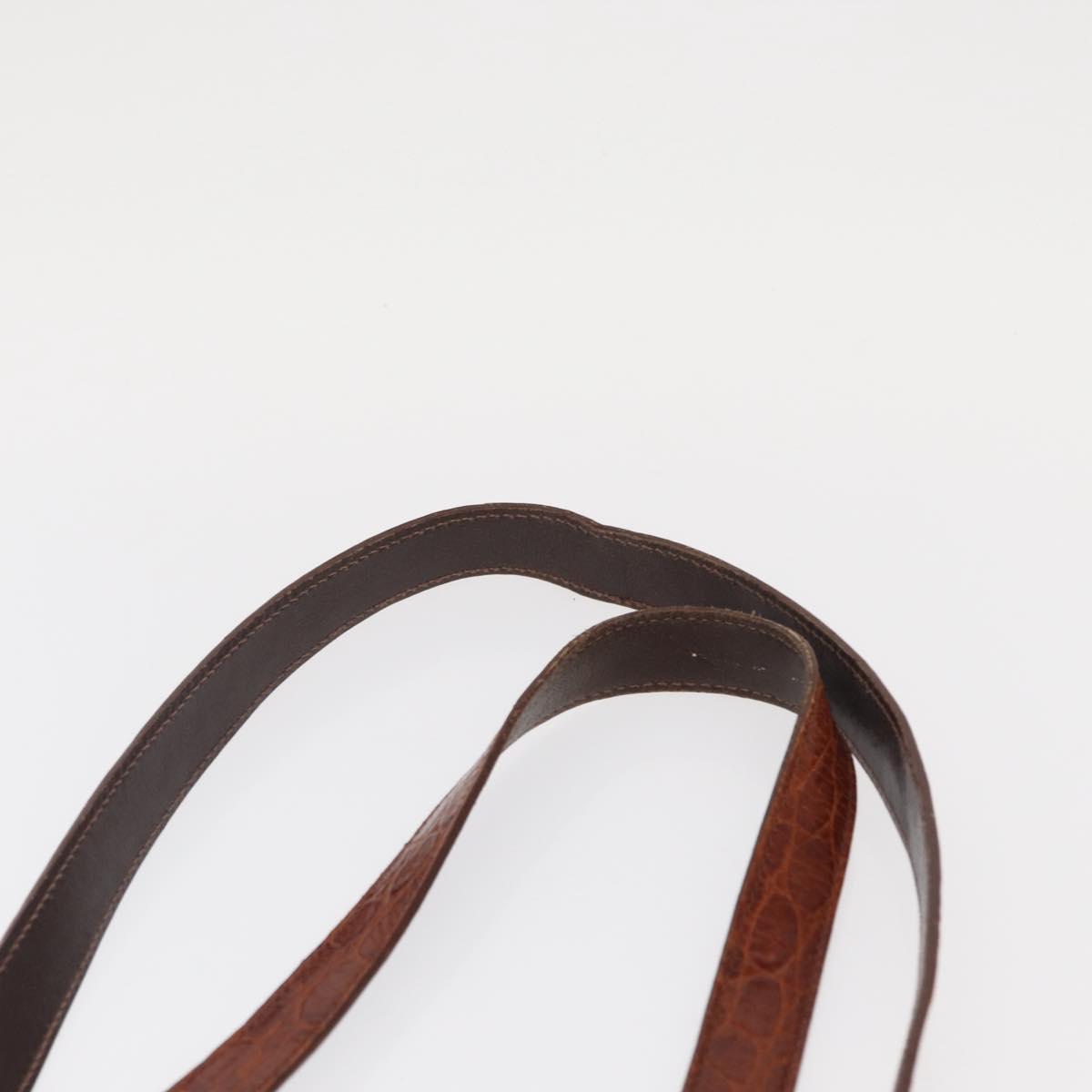 PRADA Tote Bag Nylon Brown Gold Auth 161781