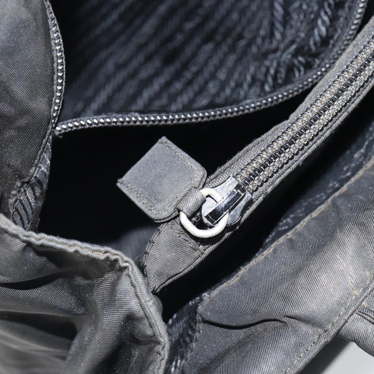 PRADA Hand Bag Nylon Black Auth 161789