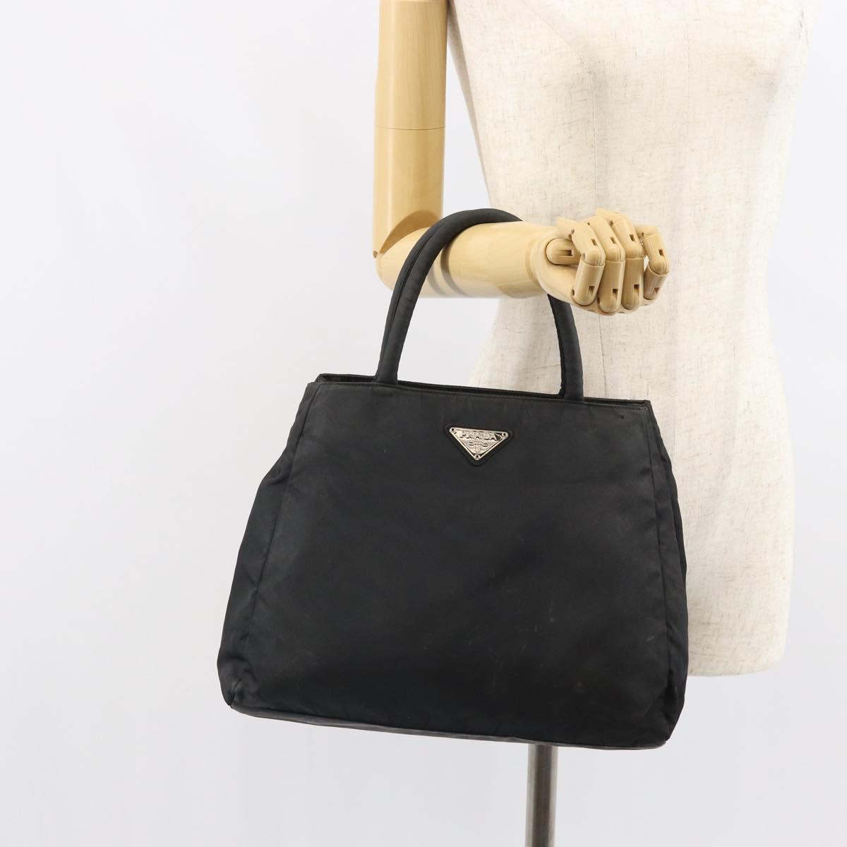 PRADA Hand Bag Nylon Black Auth 161789