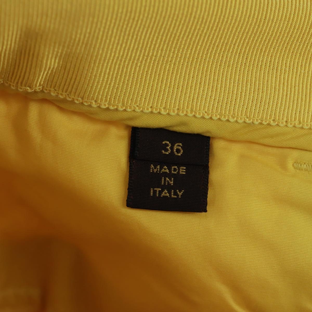 LOUIS VUITTON Side Zip Pants Cotton Yellow LV Auth 161790M
