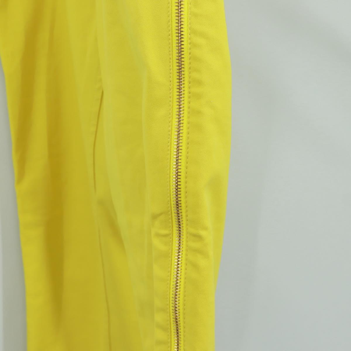 LOUIS VUITTON Side Zip Pants Cotton Yellow LV Auth 161790M
