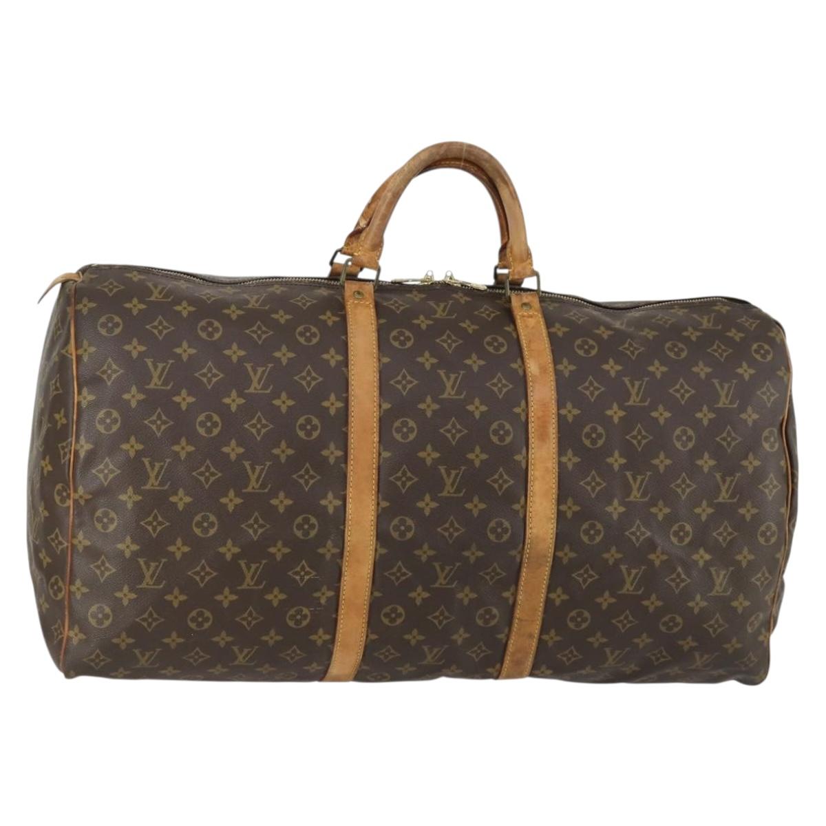 LOUIS VUITTON Monogram Keepall 60 Boston Bag M41422 LV Auth 161886