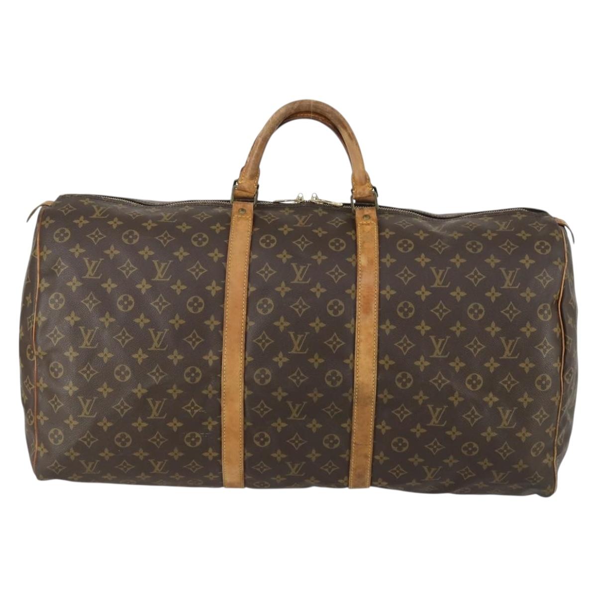 LOUIS VUITTON Monogram Keepall 60 Boston Bag M41422 LV Auth 161886