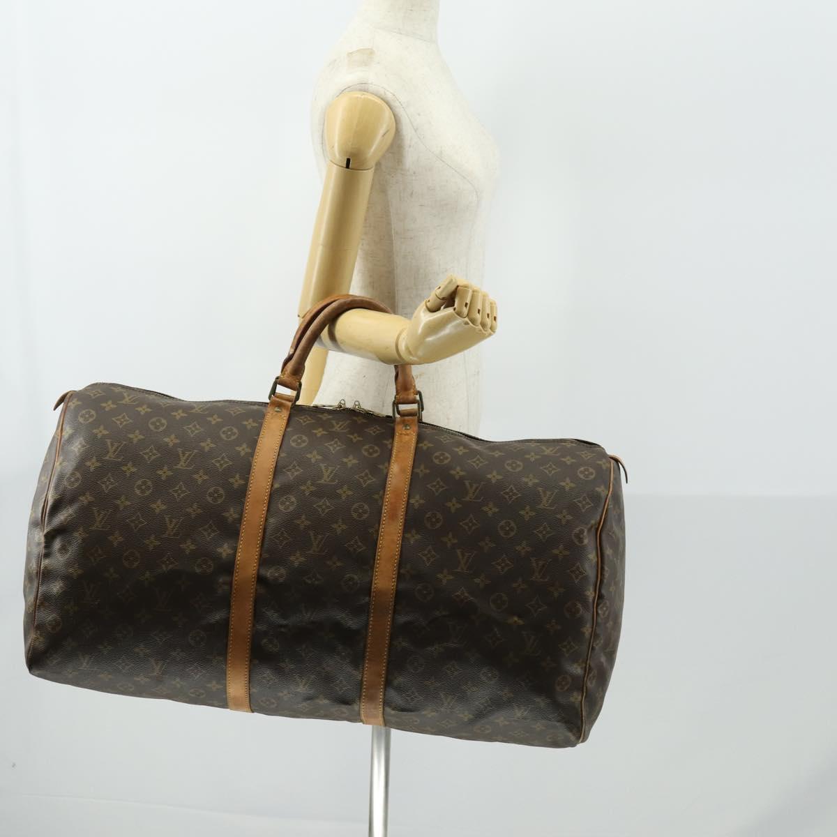 LOUIS VUITTON Monogram Keepall 60 Boston Bag M41422 LV Auth 161886