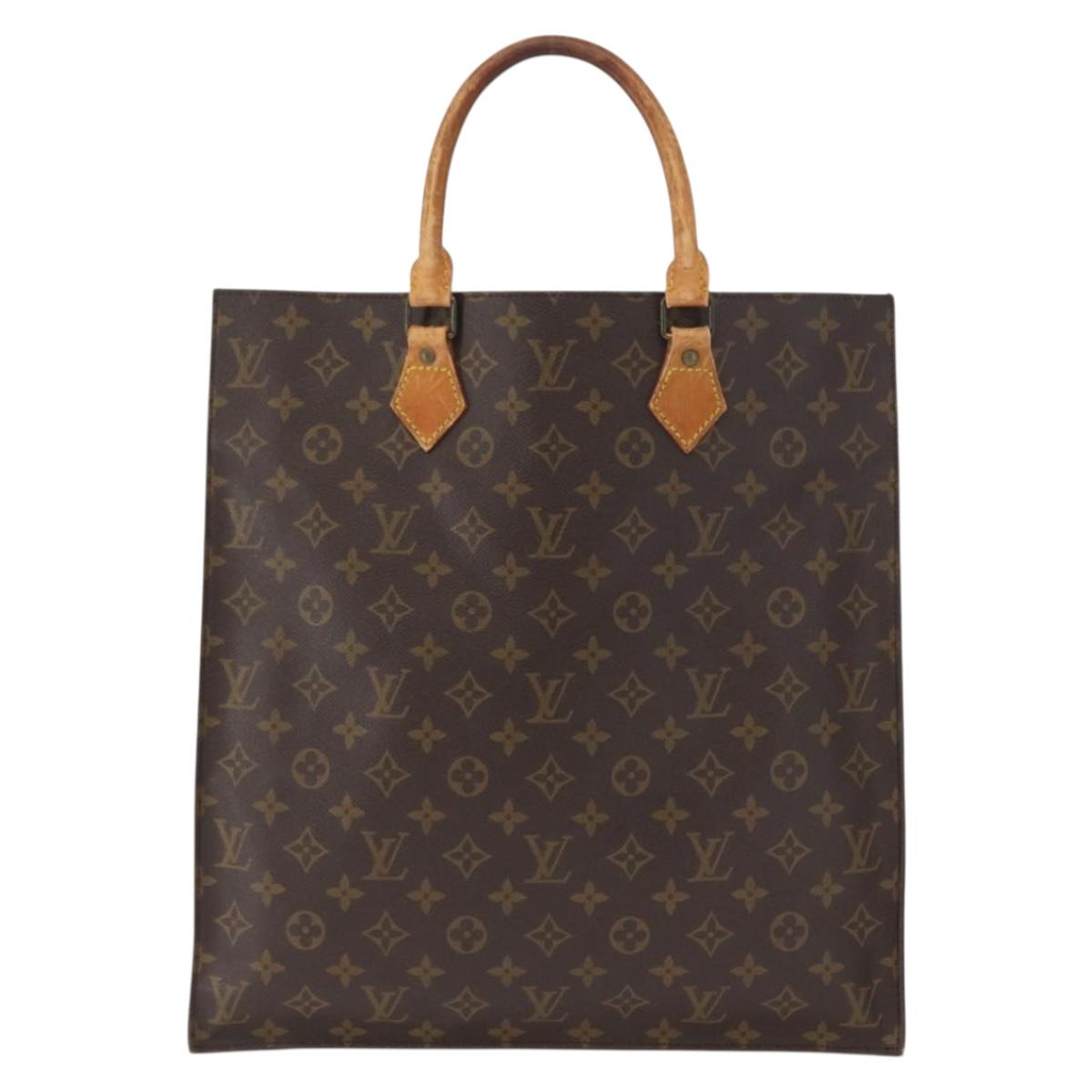 LOUIS VUITTON Monogram Sac Plat Hand Bag M51140 LV Auth 161922