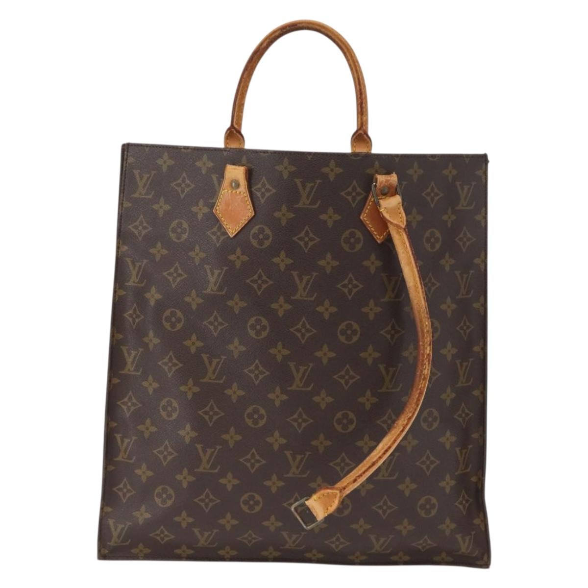 LOUIS VUITTON Monogram Sac Plat Hand Bag M51140 LV Auth 161922