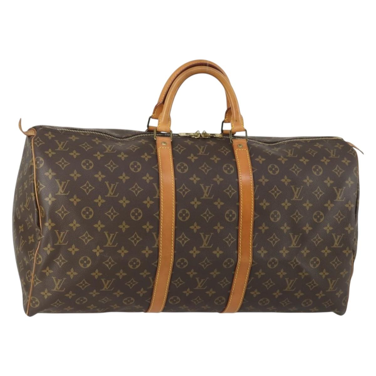LOUIS VUITTON Monogram Keepall 55 Boston Bag M41424 LV Auth 161974