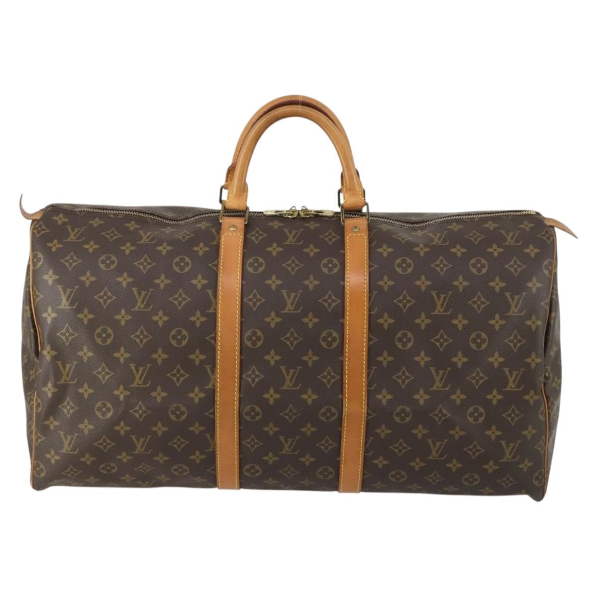 LOUIS VUITTON Monogram Keepall 55 Boston Bag M41424 LV Auth 161974