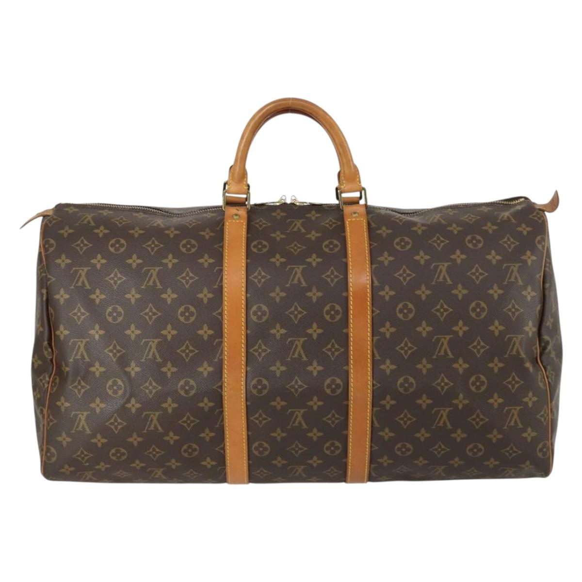 LOUIS VUITTON Monogram Keepall 55 Boston Bag M41424 LV Auth 161974