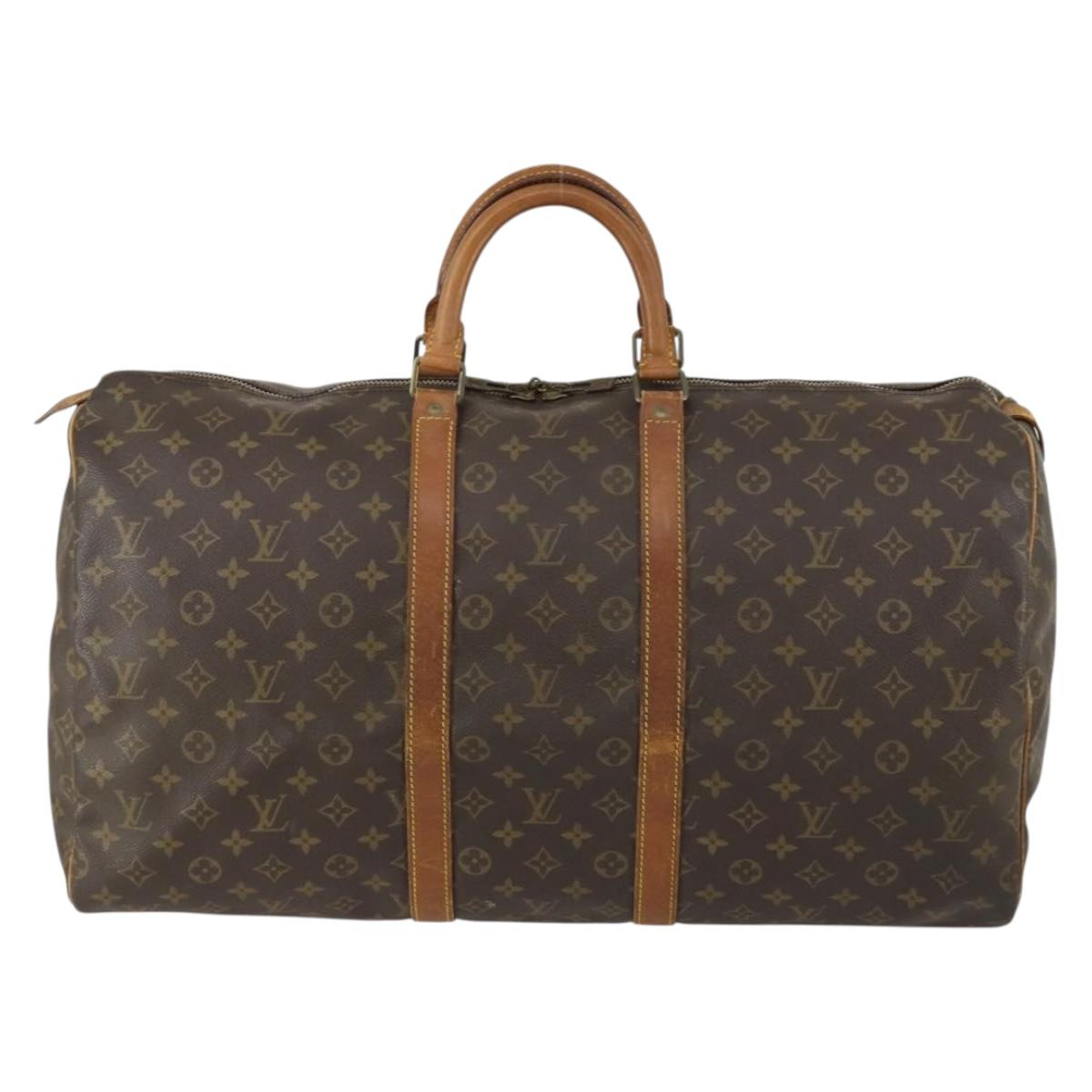 LOUIS VUITTON Monogram Keepall 55 Boston Bag M41424 LV Auth 161985