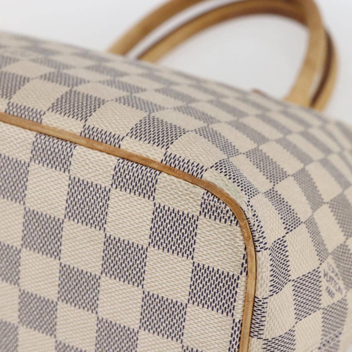 LOUIS VUITTON Damier Azur Saleya PM Tote Bag N51186 LV Auth 162007