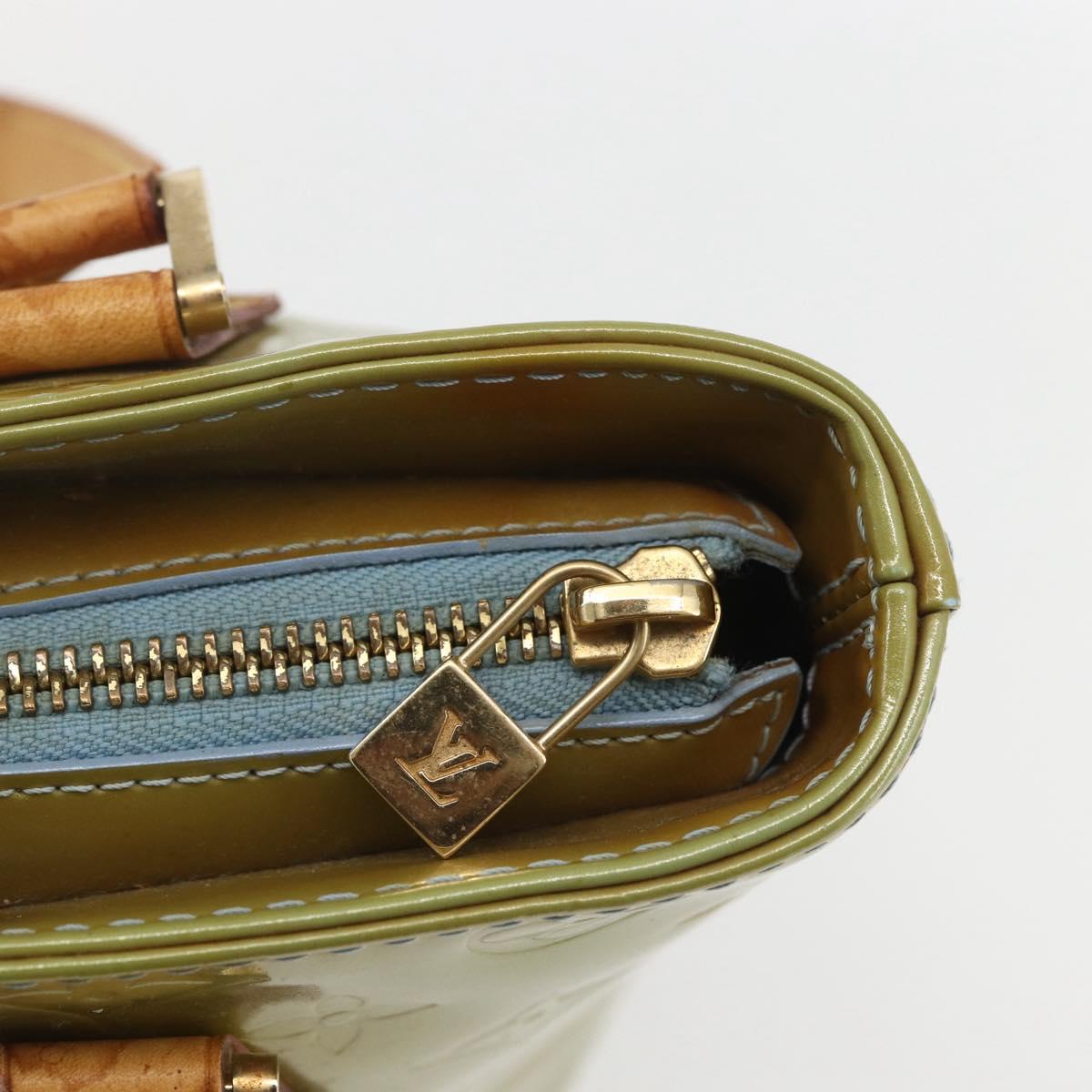 LOUIS VUITTON Monogram Vernis Houston Hand Bag Baby Blue M91005 LV Auth 162012