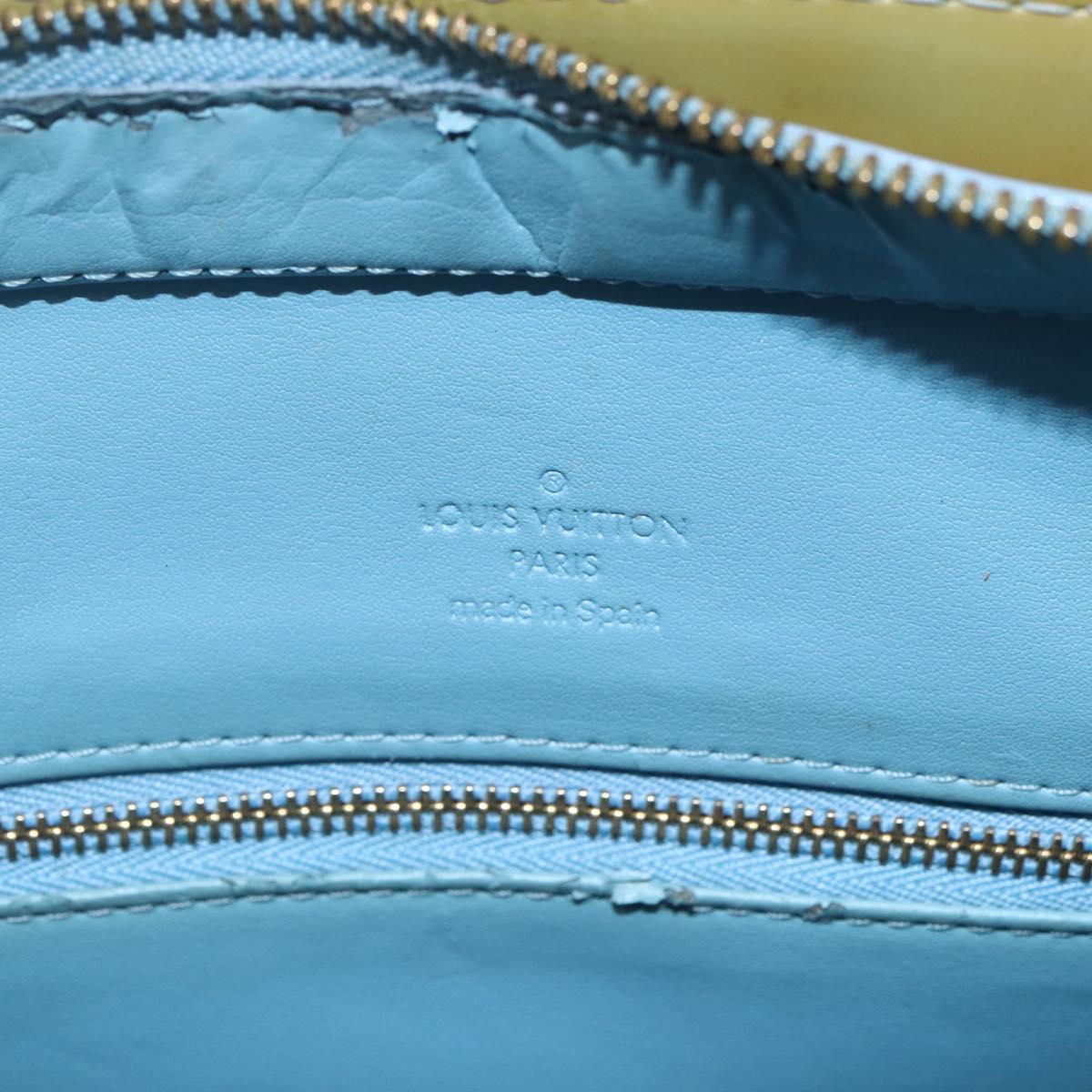 LOUIS VUITTON Monogram Vernis Houston Hand Bag Baby Blue M91005 LV Auth 162012