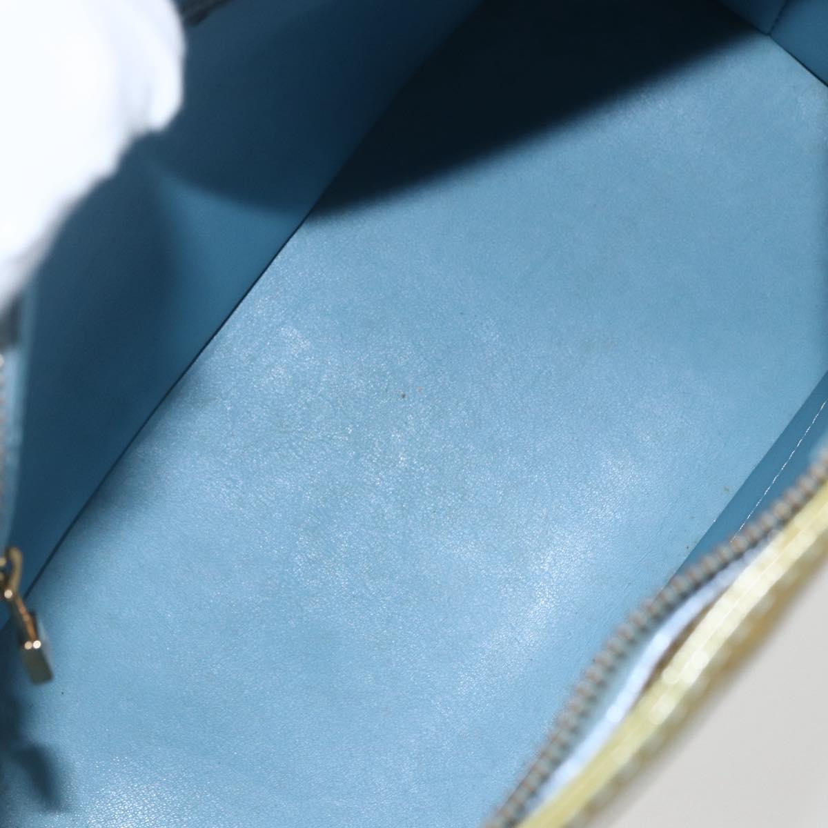 LOUIS VUITTON Monogram Vernis Houston Hand Bag Baby Blue M91005 LV Auth 162012