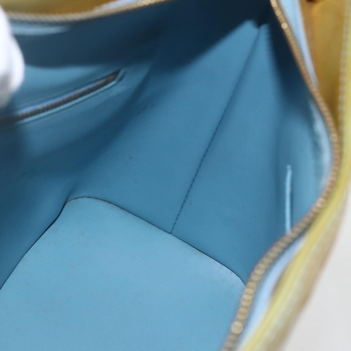 LOUIS VUITTON Monogram Vernis Houston Hand Bag Baby Blue M91005 LV Auth 162012