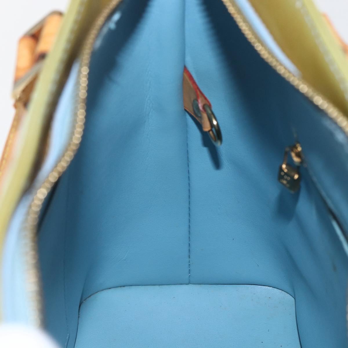 LOUIS VUITTON Monogram Vernis Houston Hand Bag Baby Blue M91005 LV Auth 162012