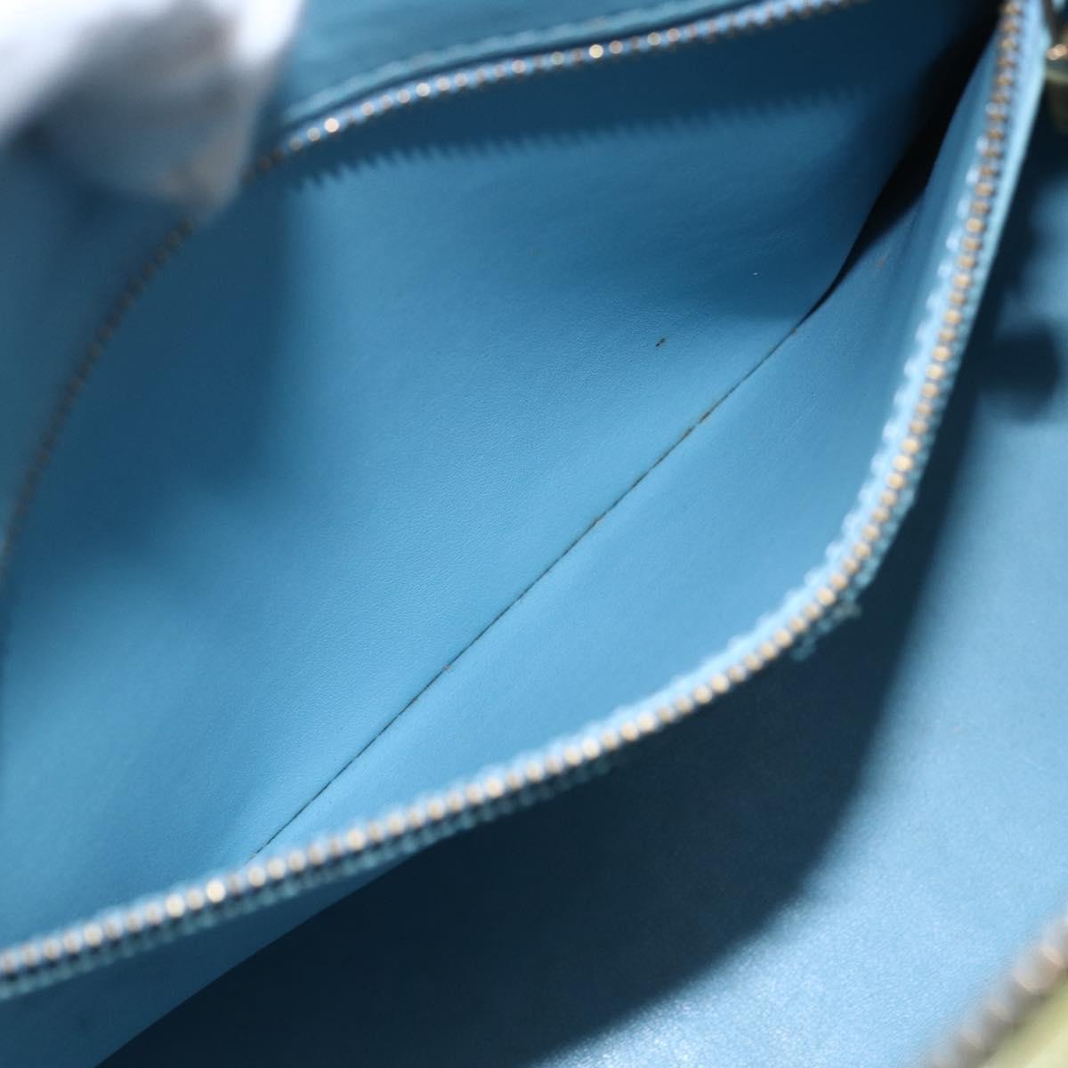 LOUIS VUITTON Monogram Vernis Houston Hand Bag Baby Blue M91005 LV Auth 162012