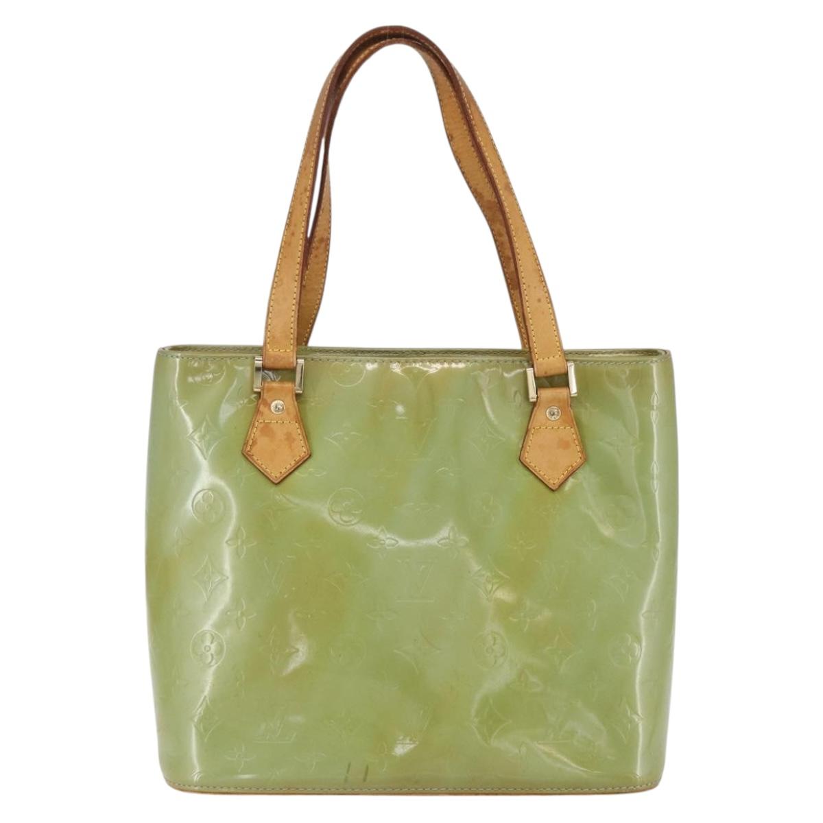 LOUIS VUITTON Monogram Vernis Houston Hand Bag Baby Blue M91005 LV Auth 162012
