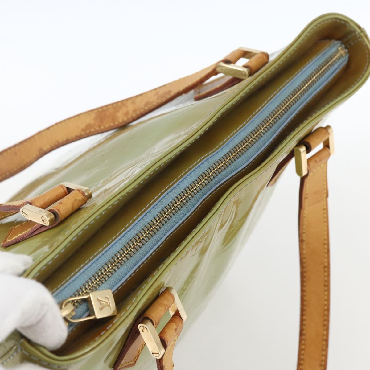 LOUIS VUITTON Monogram Vernis Houston Hand Bag Baby Blue M91005 LV Auth 162012