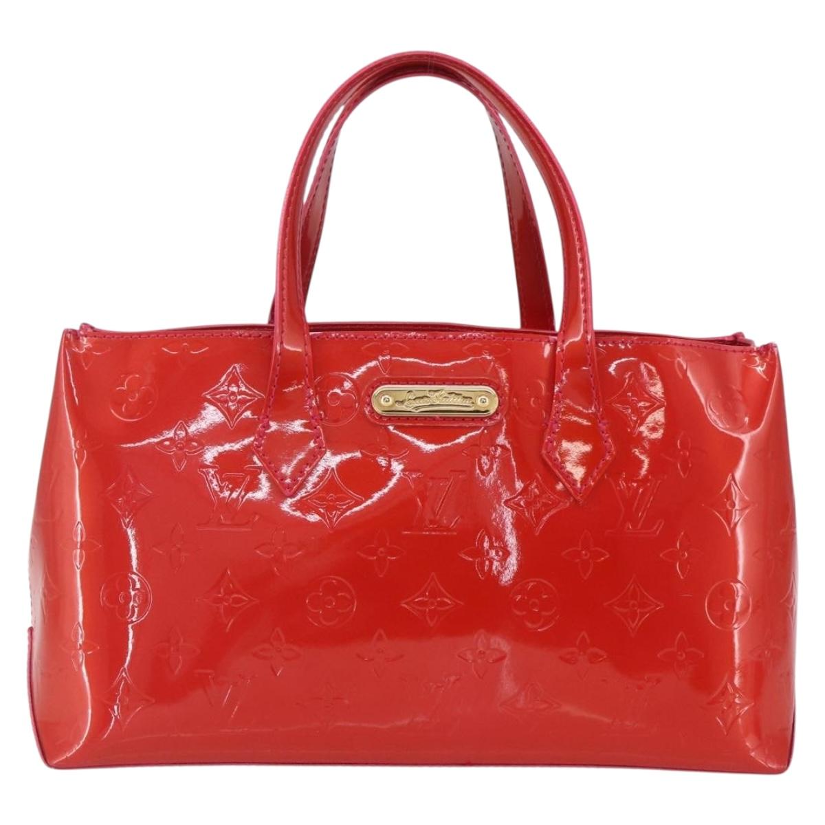 LOUIS VUITTON Monogram Vernis Wilshire Boulevard Bag Rose Pop M93643 Auth 162013