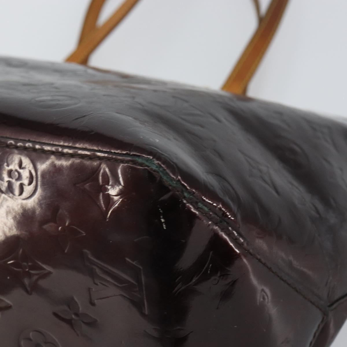 LOUIS VUITTON Monogram Vernis Bellevue GM Tote Bag Amarante M93589 Auth 162014