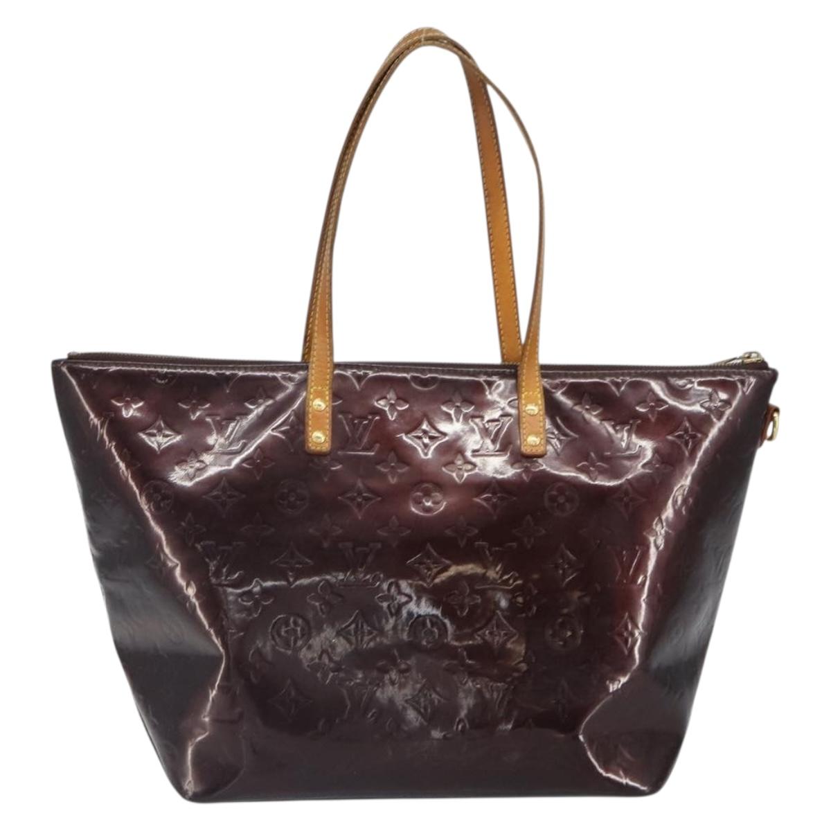 LOUIS VUITTON Monogram Vernis Bellevue GM Tote Bag Amarante M93589 Auth 162014
