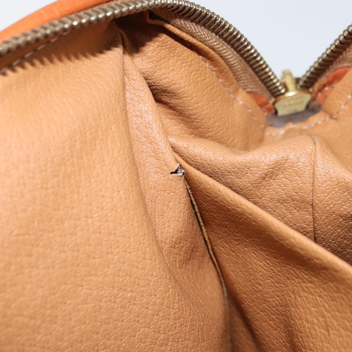 CELINE Macadam Canvas Clutch Bag PVC Leather Brown Gold Auth 162022