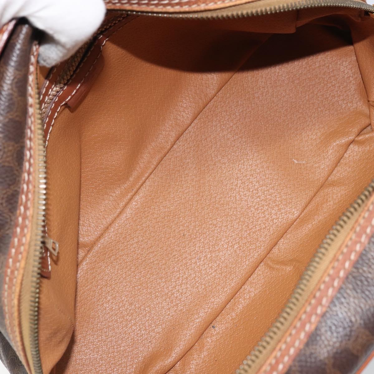 CELINE Macadam Canvas Hand Bag PVC Leather Brown Gold Auth 162026